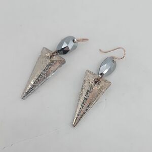 Gasoline Glamour Elegant Silver and Gold Dangle Earrings